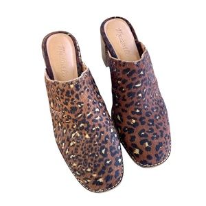 Madewell The Carey Calf Hair Leopard Slip‑On Mules Women’s 6.5